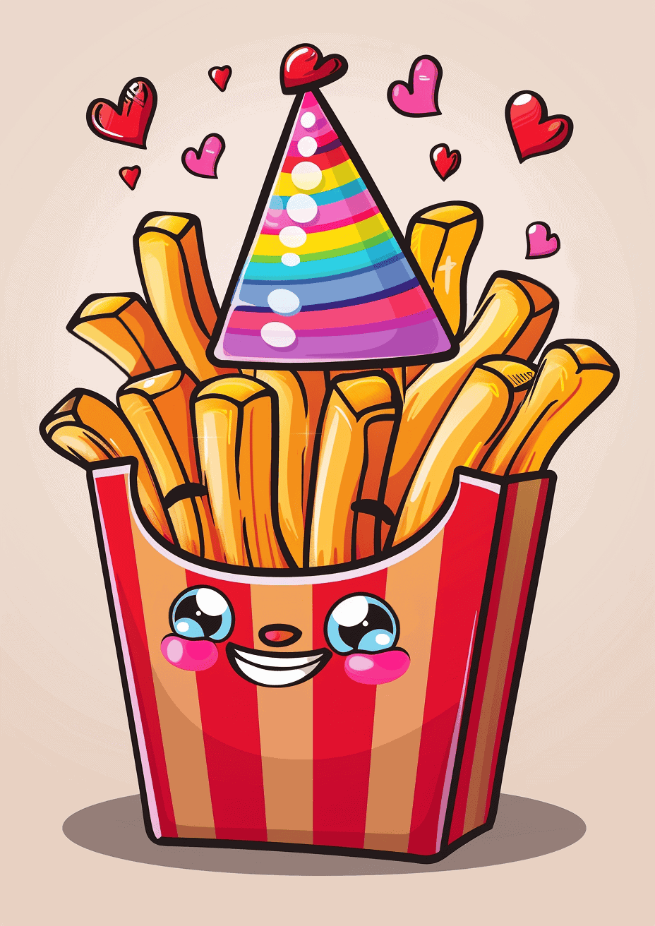 Festive Fries with a Party Hat